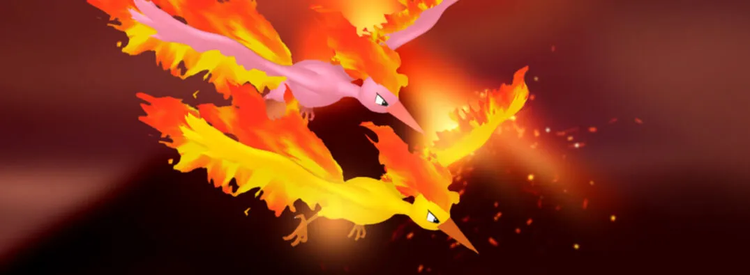 Moltres Sombroso em Reides 5 Estrelas no Pokémon GO