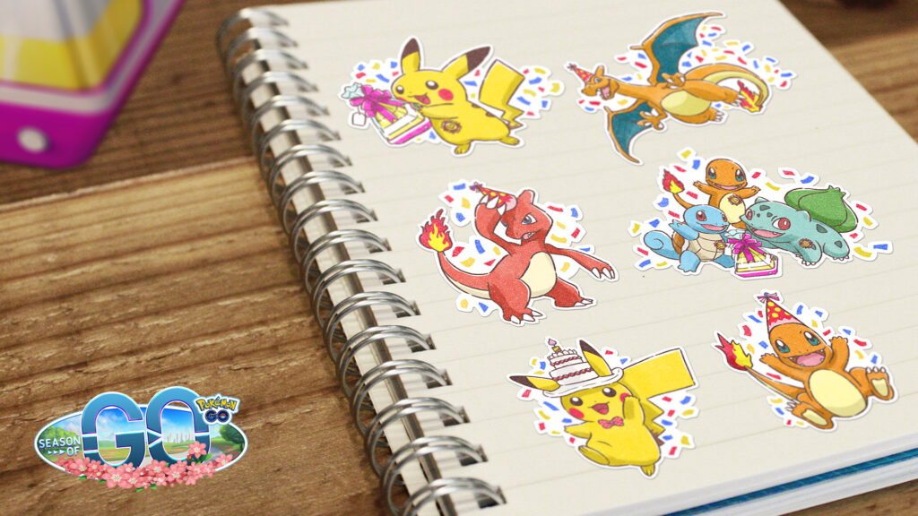 Pokémon GO Aniversário adesivos