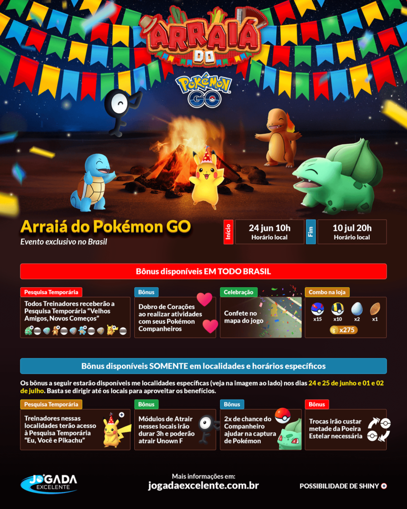 Evento de Festa Junina no Pokemon GO ARte Jogada Excelente