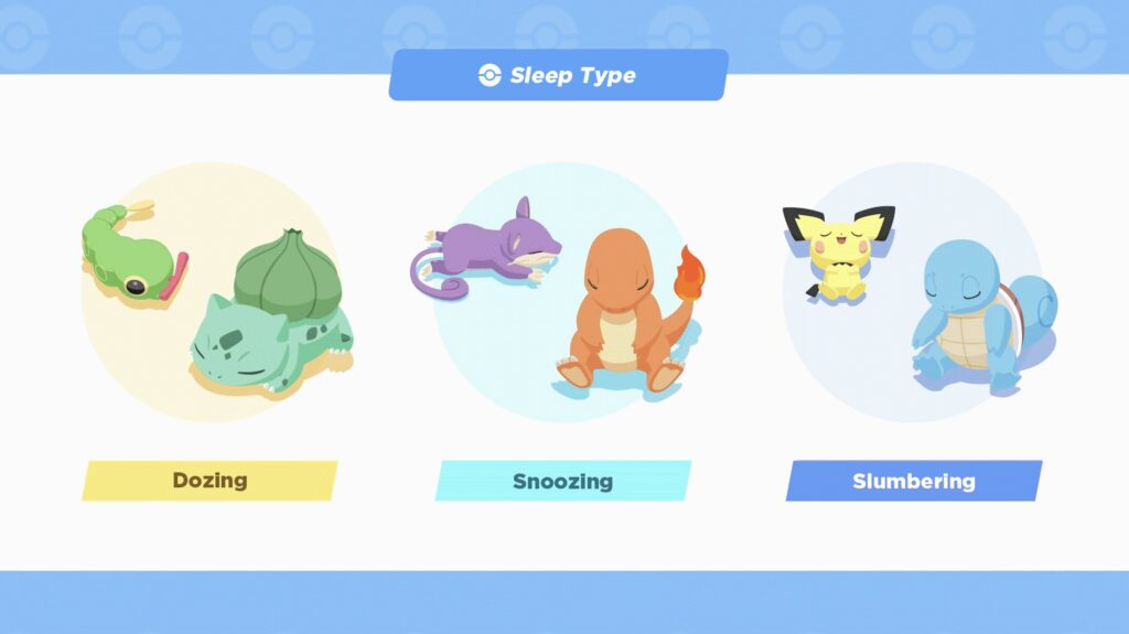 Tipos de sono no Pokémon Sleep